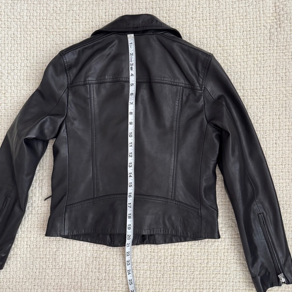 All Saints Dalby Leather Biker Jacket Size 4 - Picture 10 of 16